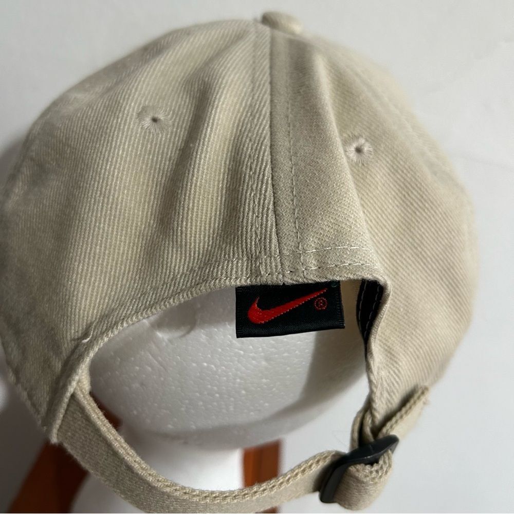Vintage Nike 90s Swoosh Green Gold Logo Baseball Cap Hat Trucker Retro Dad - Picture 8 of 12